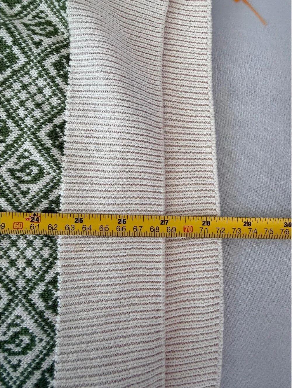 Vintage Pringle 100% Cotton Green Cream Geometric V-Neck Sweater Hong Kong